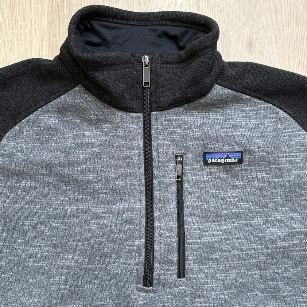 Patagonia Better Sweater 1/4 Zip Fleece Pullover Mens XL Grey Black 25522 FA16